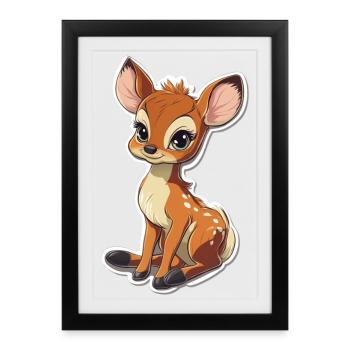 roe deer - Framed poster (27 × 37 cm) - black - Front