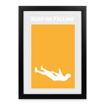 Continuez à tomber - Affiche encadrée (27 × 37 cm) - noir - Devant