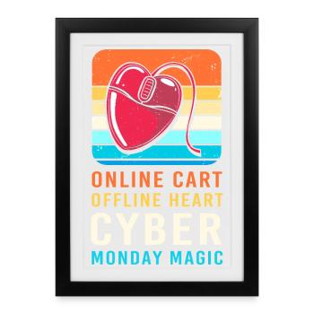 Cyber Monday shopping spree - Framed poster (27 × 37 cm) - black - Front