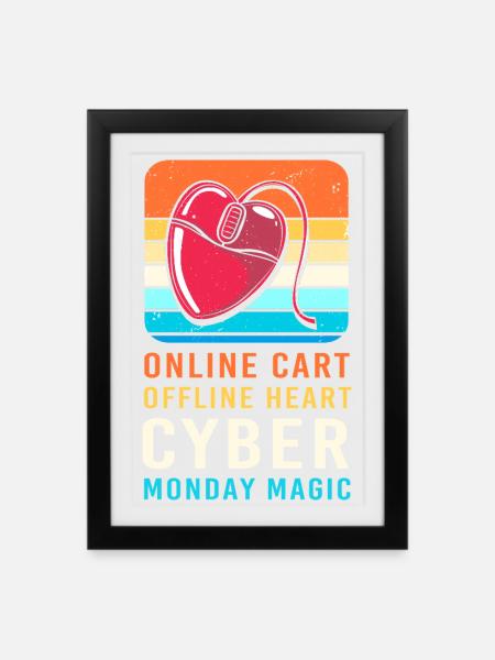 Cyber Monday Kaufrausch - Gerahmtes Poster (27 × 37 cm) - Schwarz