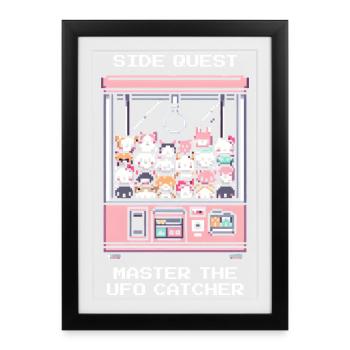 Quête secondaire : Maître attrapeur d’OVNI | Arcade Japon - Affiche encadrée (27 × 37 cm) - noir - Devant