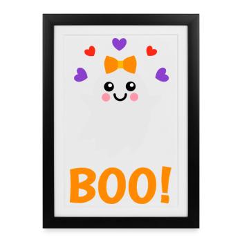 Cute Halloween Ghost Boo Costume - Framed poster (27 × 37 cm) - black - Front
