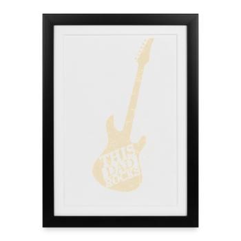 This Dad Rocks Rock Band Guitar Music - Framed poster (27 × 37 cm) - black - Front