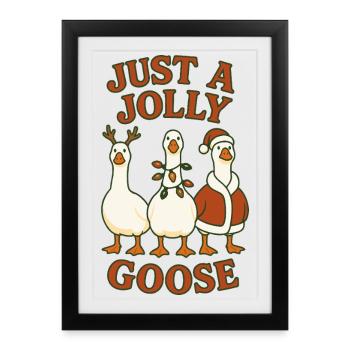 Noël juste une oie joyeuse design amusant - Affiche encadrée (27 × 37 cm) - noir - Devant