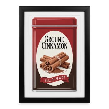 Cannelle moulue Zimt pleine de saveur - Affiche encadrée (27 × 37 cm) - noir - Devant