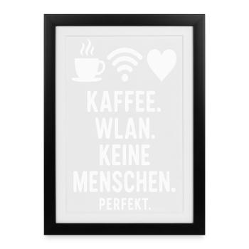 Coffee Wi-Fi No people - Framed poster (27 × 37 cm) - black - Front