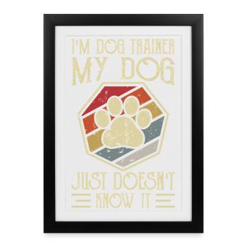 Chiens Chien Amoureux Chien Propriétaire Cadeau - Affiche encadrée (27 × 37 cm) - noir - Devant