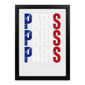 Paris France, memory of Paris - Framed poster (27 × 37 cm) - black - Front
