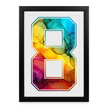NO. 8 NUMBER 8 COLLEGE 8TH BIRTHDAY - Framed poster (27 × 37 cm) - black - Front