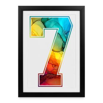 NO. 7 NUMBER 7 COLLEGE 7TH BIRTHDAY - Framed poster (27 × 37 cm) - black - Front