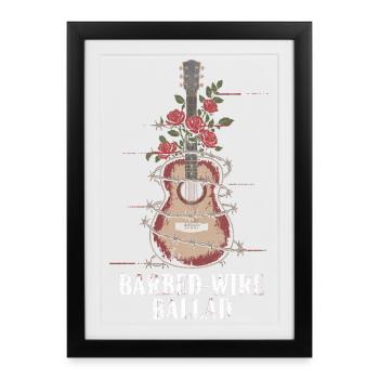Barbed Wire Ballad Punk Rock Music - Framed poster (27 × 37 cm) - black - Front