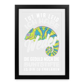Neither patience nor crayons – sarcasm - Framed poster (27 × 37 cm) - black - Front
