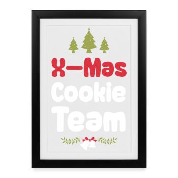 L’équipe des biscuits de Noël - Affiche encadrée (27 × 37 cm) - noir - Devant