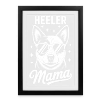 Chien de bétail australien Drôle Heeler Cadeau - Affiche encadrée (27 × 37 cm) - noir - Devant