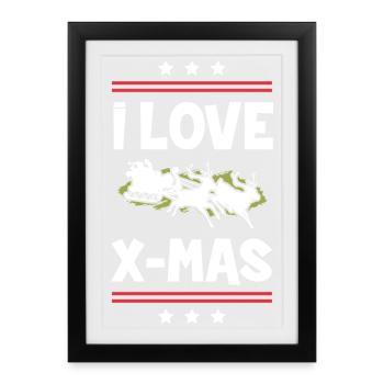 I love Xmas Christmas - Framed poster (27 × 37 cm) - black - Front