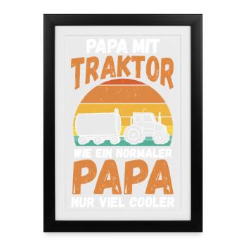 Farmer Farm Farmer Farmer Dad Father Tractor - Framed poster (27 × 37 cm) - black - Front