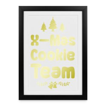 Biscuits de Noël Équipe de cuisson Noël - Affiche encadrée (27 × 37 cm) - noir - Devant