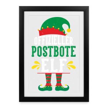Noël FACTEUR FACTEUR ELFE Drôle - Affiche encadrée (27 × 37 cm) - noir - Devant