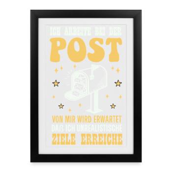 Postman I WORK AT THE POST OFFICE OF ME WILL - Framed poster (27 × 37 cm) - black - Front