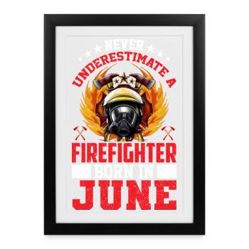 Fire Brigade Birthday June - Framed poster (27 × 37 cm) - black - Front