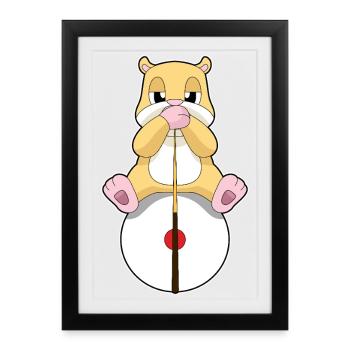 Hamster Billiard Cue Sport - Framed poster (27 × 37 cm) - black - Front