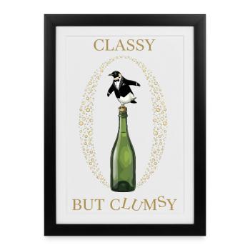 Classy Clumsy Penguin - Framed poster (27 × 37 cm) - black - Front