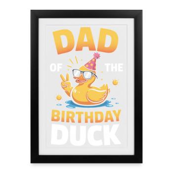 Papa du canard d’anniversaire - Affiche encadrée (27 × 37 cm) - noir - Devant