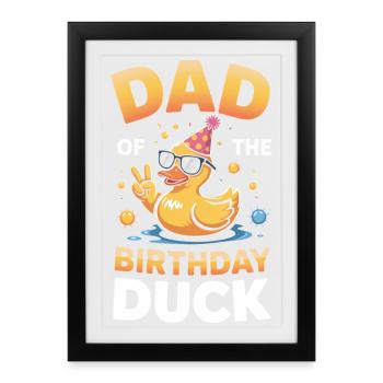 Papa-Geburtstags-Entenparty - Gerahmtes Poster (27 × 37 cm) - Schwarz - Vorne
