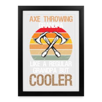 Axe Throwing Grandpa Axe Thrower - Framed poster (27 × 37 cm) - black - Front