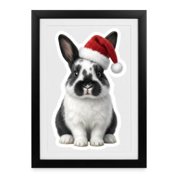 Rabbit Baby - Merry Christmas - Framed poster (27 × 37 cm) - black - Front
