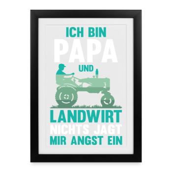 I'm a dad and a farmer Nothing scares me - Framed poster (27 × 37 cm) - black - Front