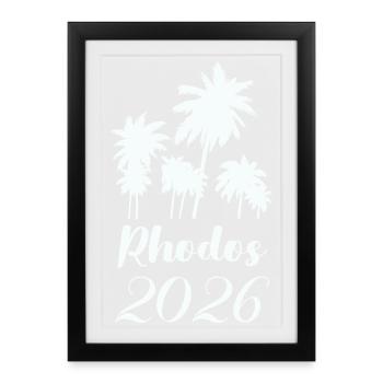 Rhodes Palm Trees 2026 - Framed poster (27 × 37 cm) - black - Front
