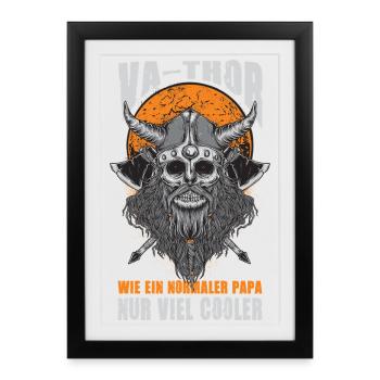 Viking Norroide comme un père normal - Affiche encadrée (27 × 37 cm) - noir - Devant