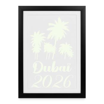 Dubai Palm Trees 2026 Script - Framed poster (27 × 37 cm) - black - Front