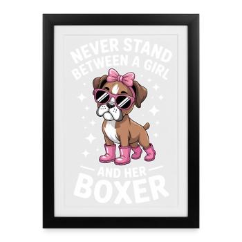 Don drôle de Boxer Dictions de chien boxer - Affiche encadrée (27 × 37 cm) - noir - Devant