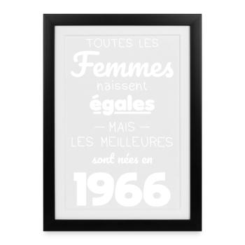 60 ans - Les meilleures sont nées en 1966 - Affiche encadrée (27 × 37 cm) - noir - Devant