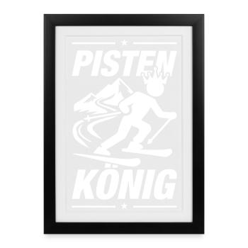 Slopes King Ski Funny - Framed poster (27 × 37 cm) - black - Front