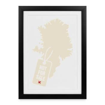 Protestation pour la souveraineté du Groenland Pas à vendre - Affiche encadrée (27 × 37 cm) - noir - Devant