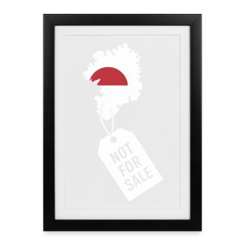 Greenland Not For Sell - Design statement - Affiche encadrée (27 × 37 cm) - noir - Devant