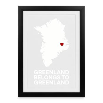 Le Groenland fait partie de la protestation pour la souveraineté du Groenland - Affiche encadrée (27 × 37 cm) - noir - Devant