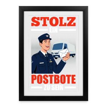 Le facteur FIER D’ÊTRE FACTEUR Drôle - Affiche encadrée (27 × 37 cm) - noir - Devant