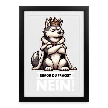 Before you ask Husky Huskies Husky Owners - Framed poster (27 × 37 cm) - black - Front
