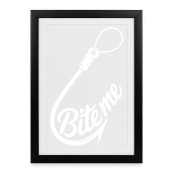 Bite Me Hook Graphic Tee - Framed poster (27 × 37 cm) - black - Front