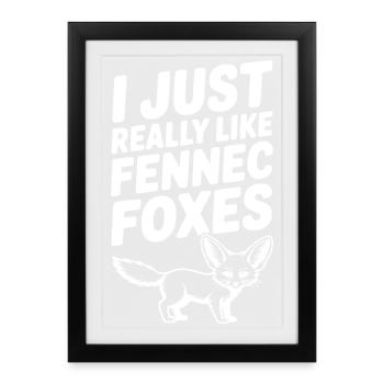 I Just Really Like Fennec Foxes - Framed poster (27 × 37 cm) - black - Front