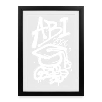 Graffiti urbain Abitur Glyphes 2026 Art de rue - Affiche encadrée (27 × 37 cm) - noir - Devant
