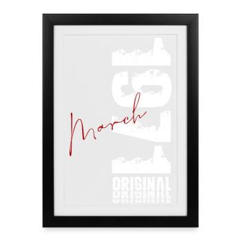 55. Geburtstag Geschenk Mann Frau März 1971 - Gerahmtes Poster (27 × 37 cm) - Schwarz - Vorne