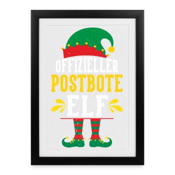 Noël FACTEUR FACTEUR ELFE Drôle - Affiche encadrée (27 × 37 cm) - noir - Devant