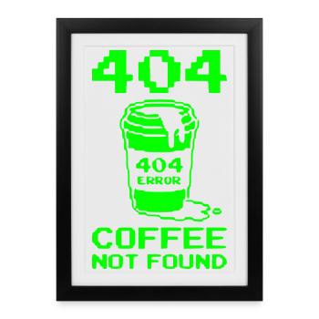 404 Not Found, Software Developer Shirt, Pullover Hoodie - Framed poster (27 × 37 cm) - black - Front