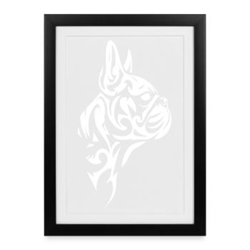 French Bulldog Tribal Tattoo - Framed poster (27 × 37 cm) - black - Front