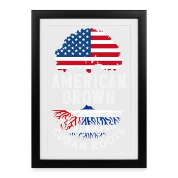 Cuba Pride & Home - Design du drapeau de Cuba - Affiche encadrée (27 × 37 cm) - noir - Devant
